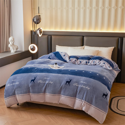 牛奶绒印花单件被套法兰绒被罩