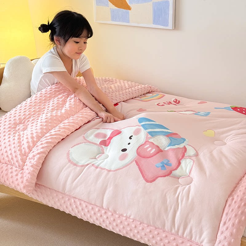 儿童春秋被芯幼儿园宝宝小被子卡通针织棉豆豆被学生宿舍午睡冬被