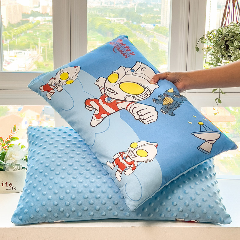 儿童奥特曼可拆卸豆豆枕头幼儿园小学生枕芯全棉卡通枕套四季通用