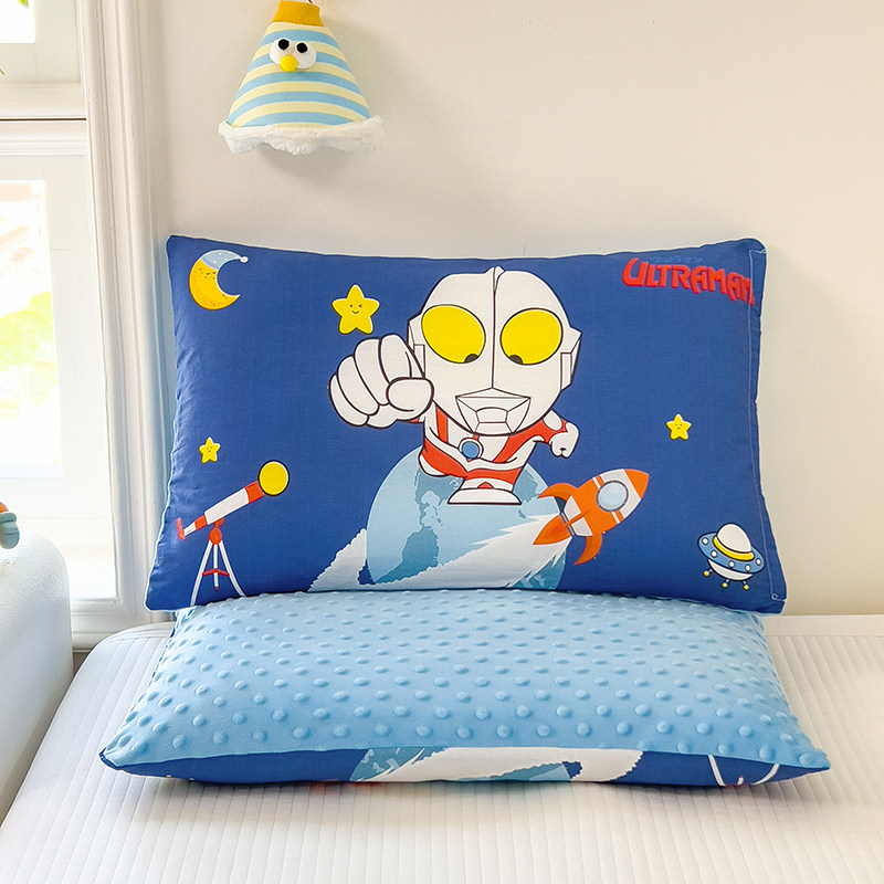 奥特曼豆豆枕头儿童可拆洗全纯棉枕套幼儿园学生午睡枕芯四季通用