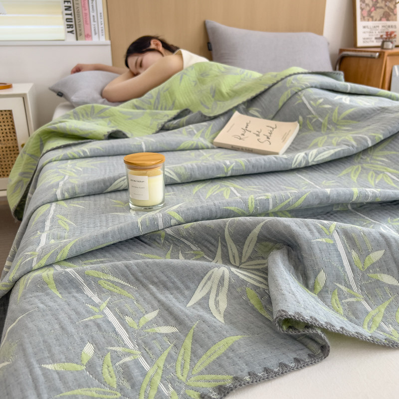 A类全棉三层纱盖毯夏季薄款纯棉毛巾被办公室午休毯沙发空调毯