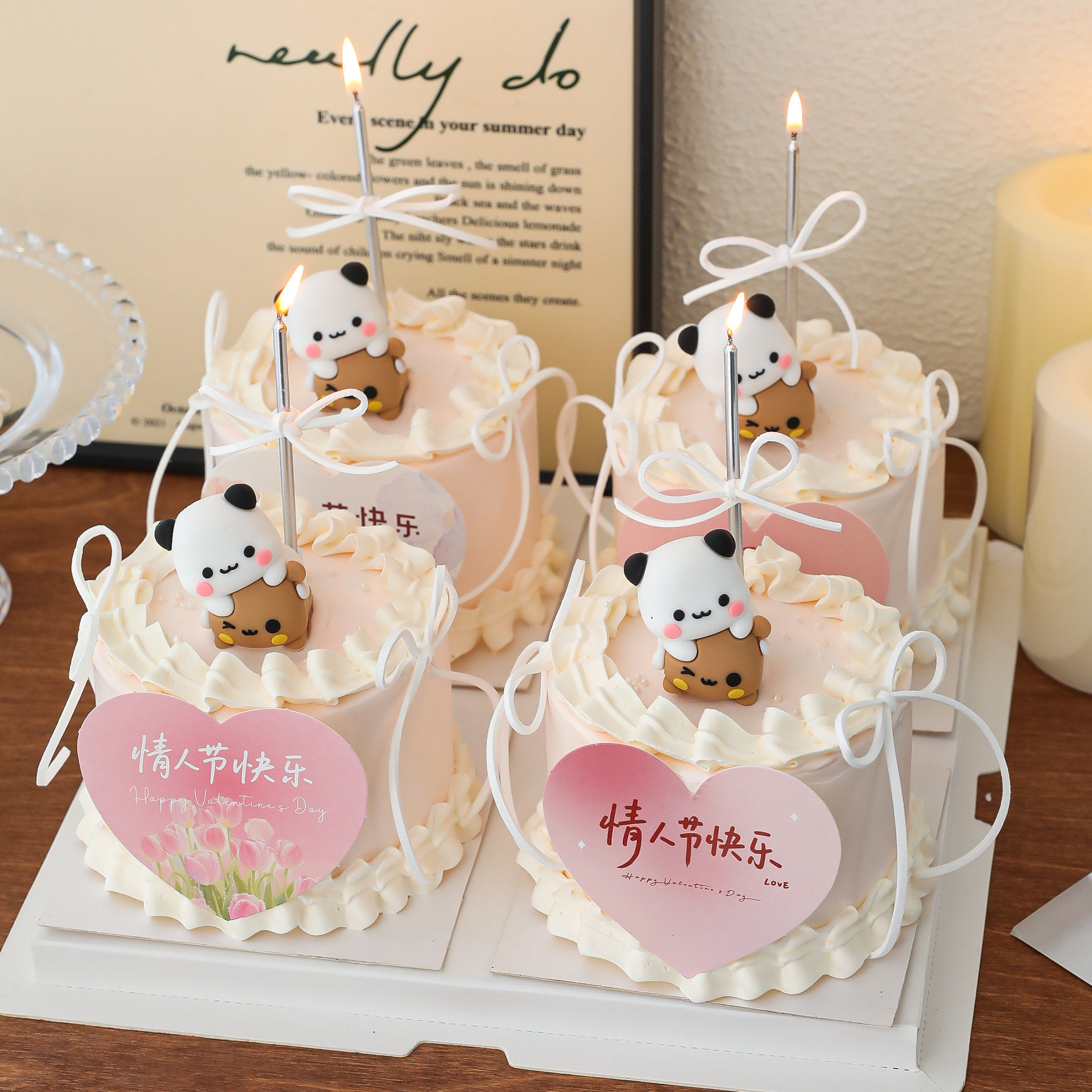 214情人节蛋糕装饰卡通叠叠乐小熊摆件情侣告白爱心卡片装扮插件,节庆用品/礼品,节日装扮用品,淘宝优惠券,粉丝福利购,淘宝优惠卷