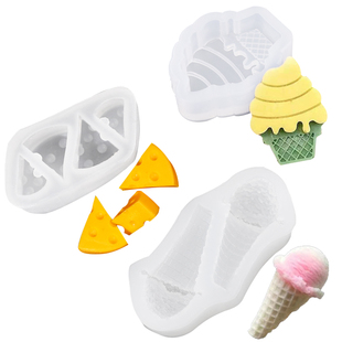 雪糕巧克力儿童甜品台生日蛋糕用具 甜筒奶酪冰淇淋硅胶蛋糕模具