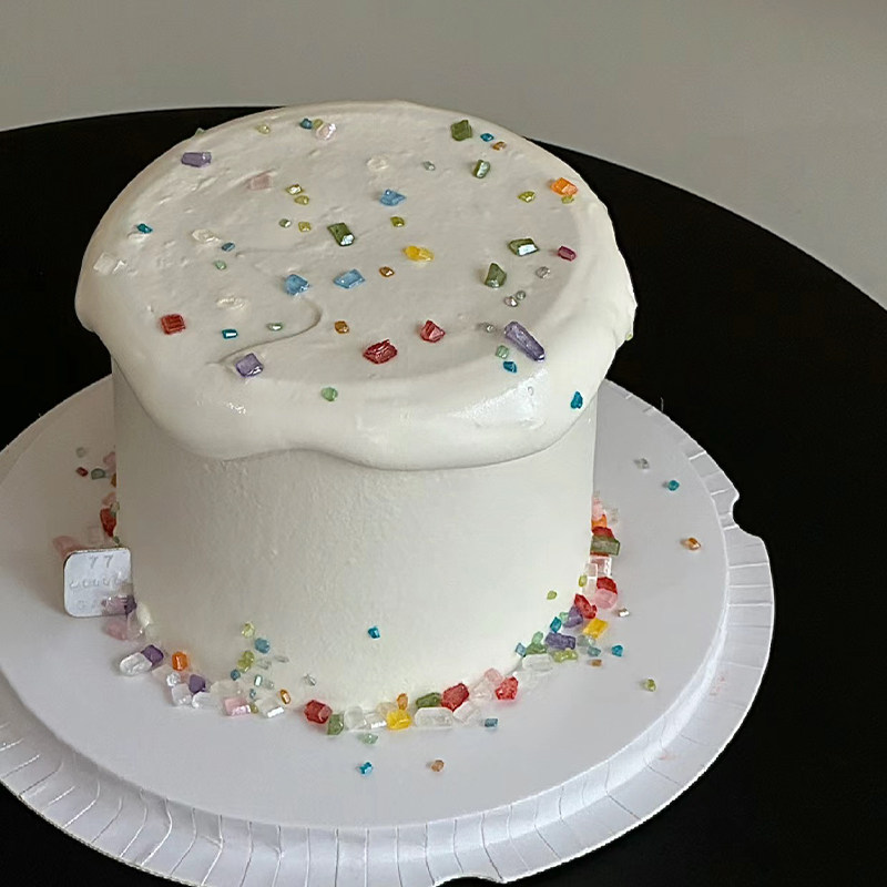 网红彩色水晶糖果蛋糕装饰摆件烘焙珍珠钻石砂糖生日甜品点缀装扮