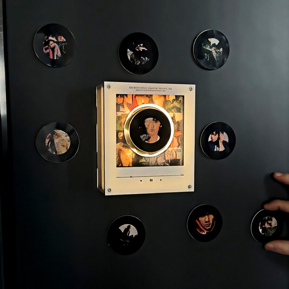 周杰伦旋转碟片冰箱贴会唱歌的发光小夜灯明星爱豆周边送朋友礼物