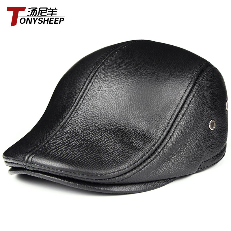 秋冬季牛皮鸭舌前进帽中老年人爸爸护耳帽冬天休闲时尚真皮老人帽,服饰配件/皮带/帽子/围巾,帽子,淘宝优惠券,粉丝福利购,淘宝优惠卷