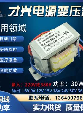 EI66变压器30W DB-30VA 220V380V转6V9V12V15V18V24V单双 交流 铜