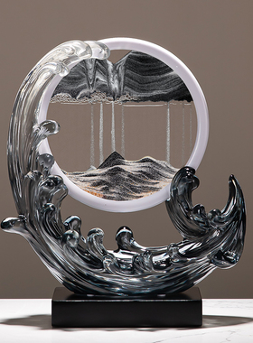 风生水起流沙画摆件高级感轻奢高档家居客厅酒柜玄关装饰品电视柜