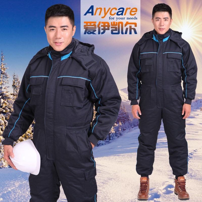 冬季男连体冷库加厚保暖防寒棉服