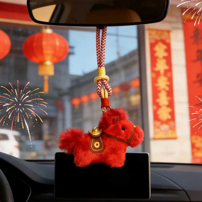 马年车载挂件保平安生肖装饰品