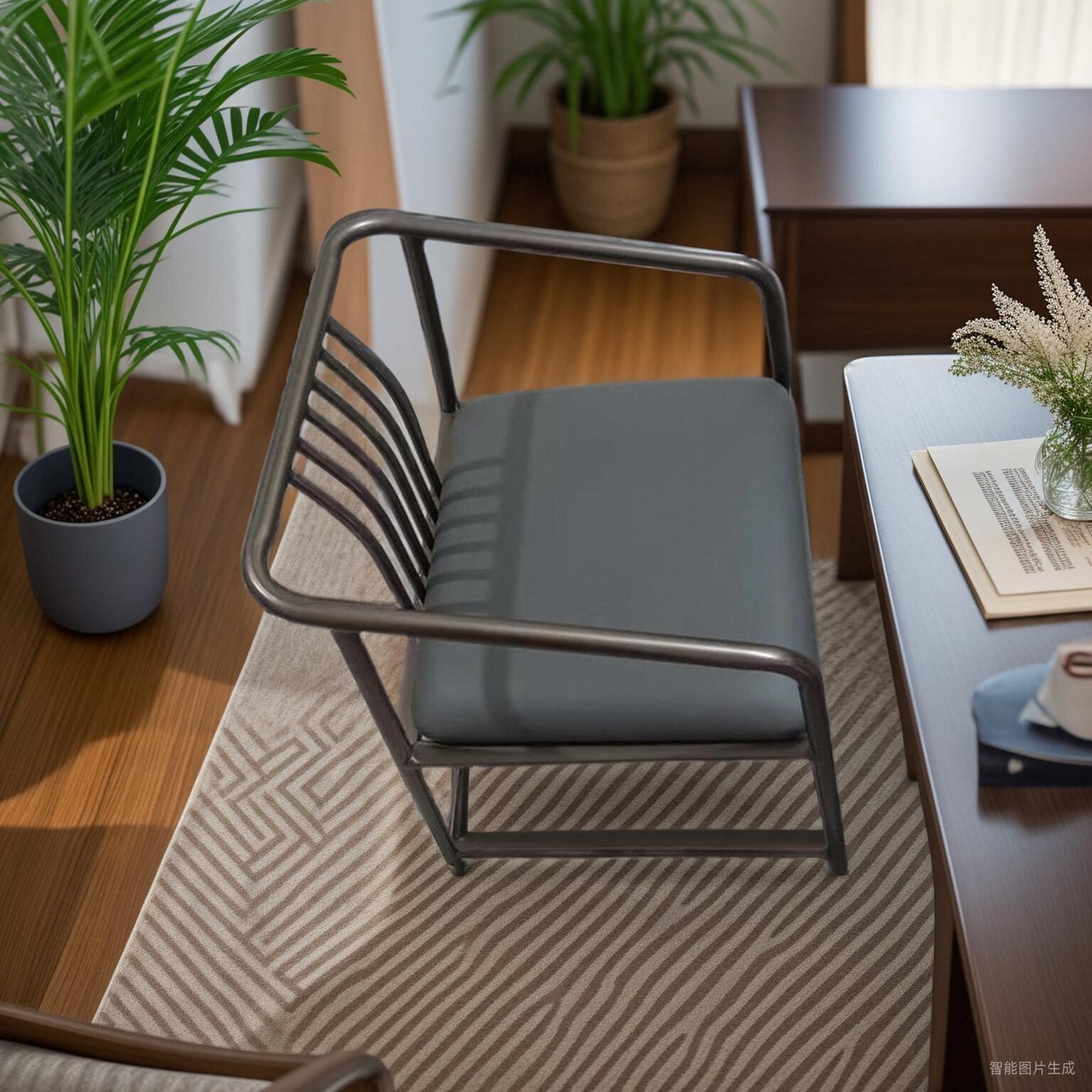 专用主人椅仿古碳素钢梳子椅官帽椅高端泡茶主人椅茶椅子山水椅