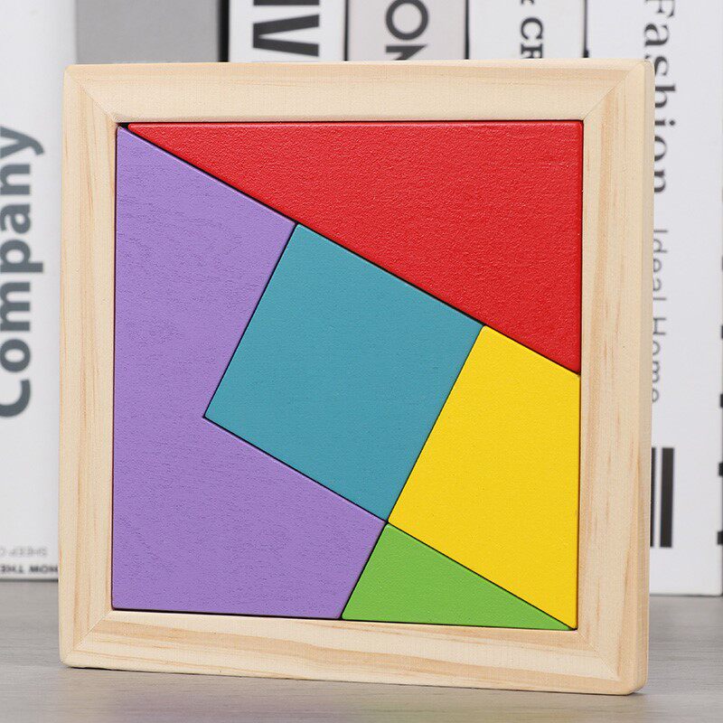 五巧板益智力拼图木制玩具儿童小学生男孩女孩木质拼板装以上七巧