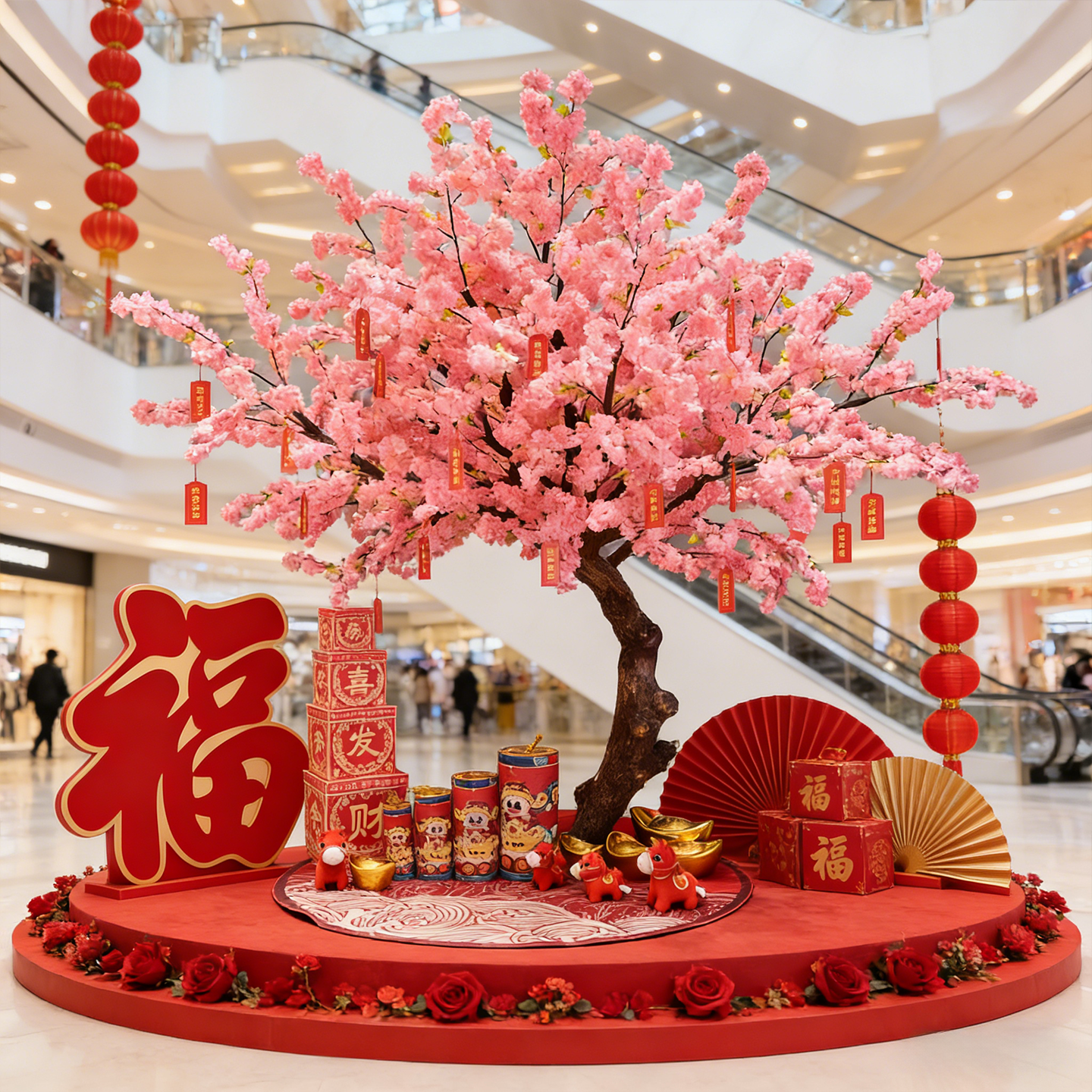 仿真樱花树桃花树假树大型商场酒店网红许愿树室内户外造景装饰