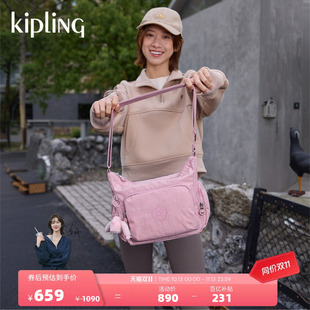 kipling男女新款轻便简约时尚出游通勤休闲单肩斜挎包牛角包GABB