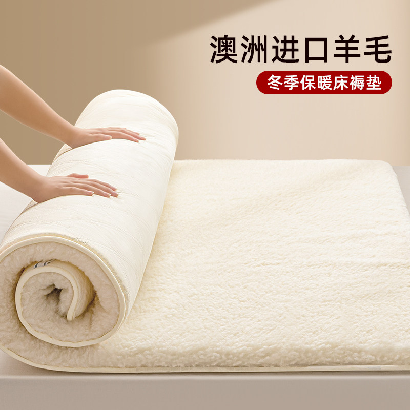 羊毛床垫软垫家用卧室冬季床褥垫加厚保暖垫被褥子羊羔绒被褥铺底