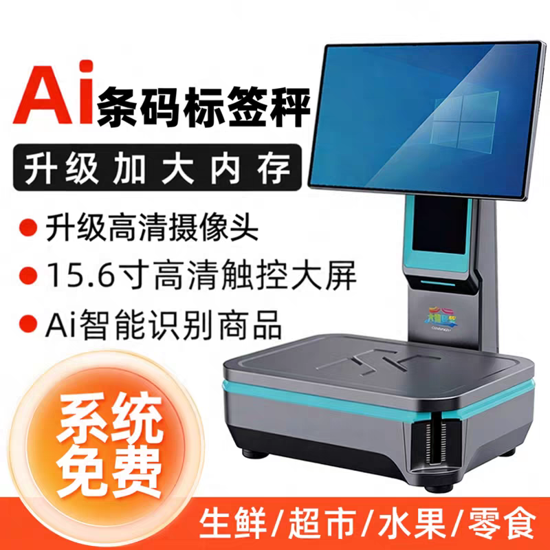 智能收银机双屏触摸称重一体机水果店生鲜超市收银系统