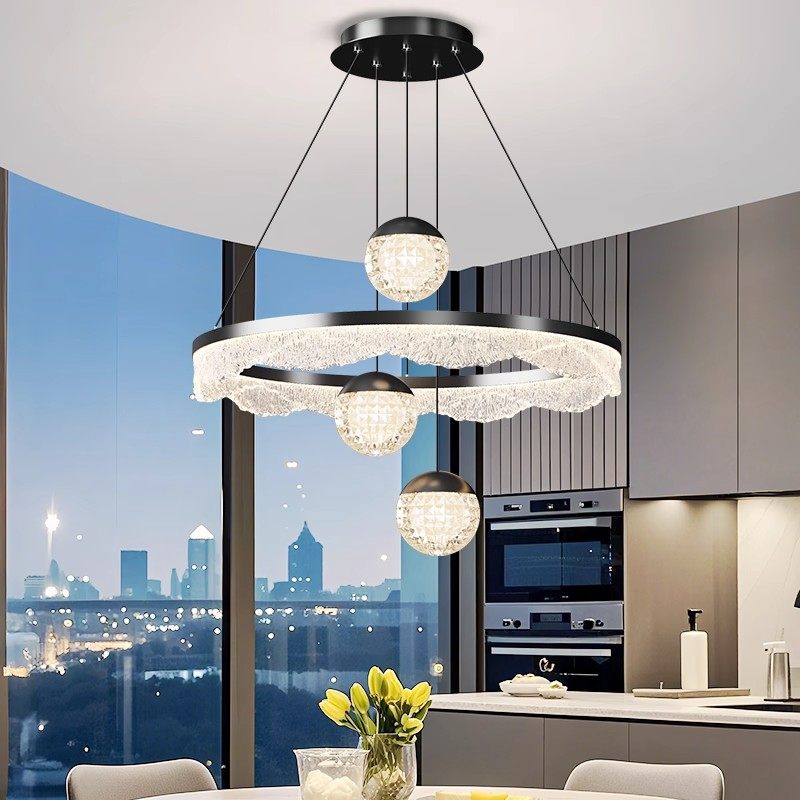 灯品仕餐厅吊灯意式极简轻奢高级感圆形卧室高端餐厅灯中山灯具