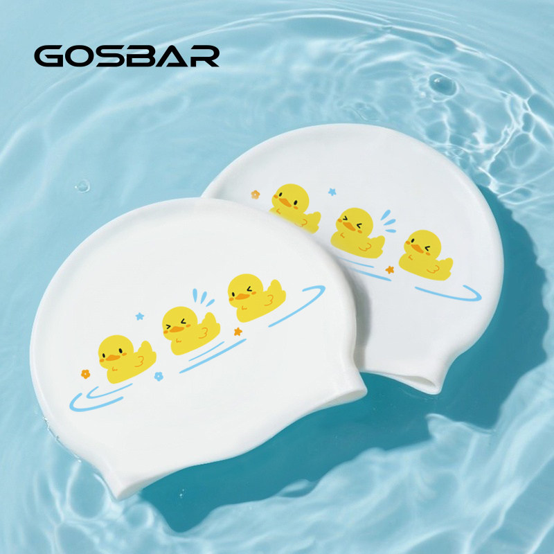 gosbar泳帽女加大防水不勒泳帽