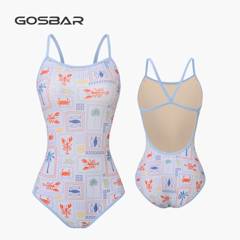 gosbar泳衣2025新款女竞速专业运动训练连体竞技游泳馆海鲜市场