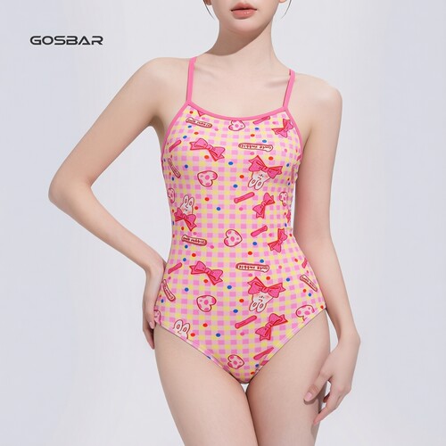 gosbar泳衣26新款女竞速专业运动训练连体竞技游泳可爱兔兔甜心
