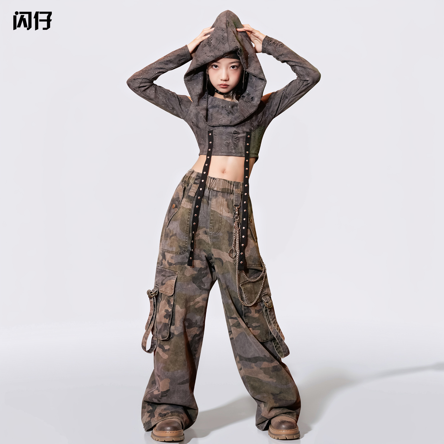 女童爵士舞服装废土风街舞演出服