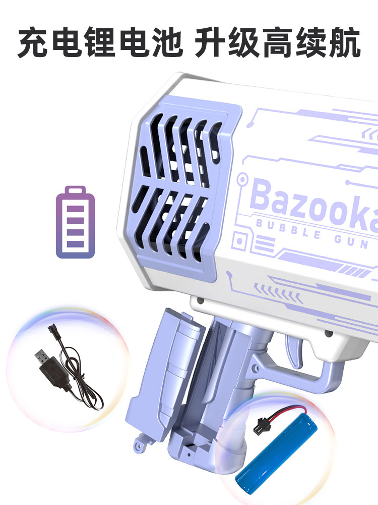 BUBBLE BLOWING MACHINE 2024 NEW KIDS HANDHELD GATLING GUN GIRL TOY WEDDING STAGE SPECIAL FULLY AUTOMATIC ELECTRIC