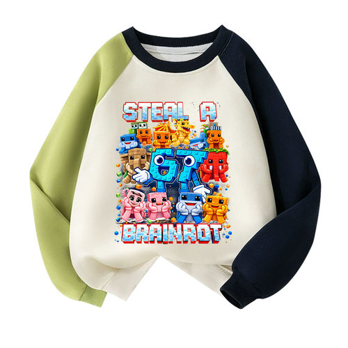 偷走脑红 Roblox Steal a brainrot卡通游戏周边圆领卫衣童装新款