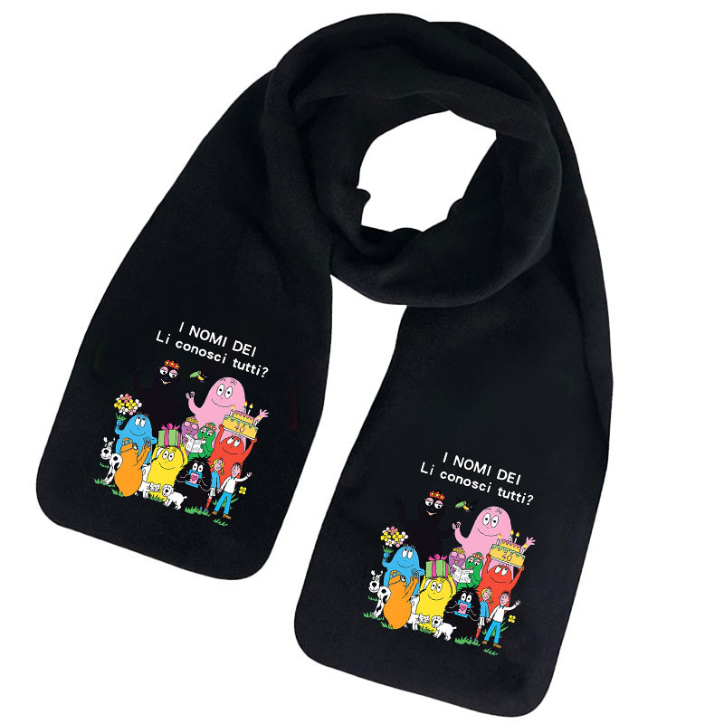 barbapapa巴巴爸爸一家动漫卡通周边男女孩子儿童保暖围巾围脖