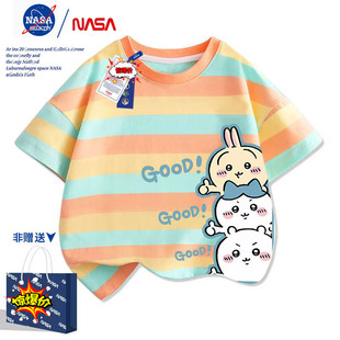 NASA联名Chiikawa乌萨奇小八吉伊卡哇动漫周边短袖棉t恤衫半袖夏