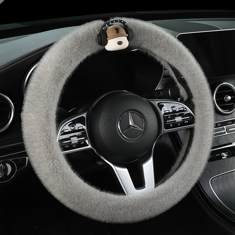 方向盘套冬季新款汽车水貂毛绒加热秋冬天保暖短绒长绒通用型把套