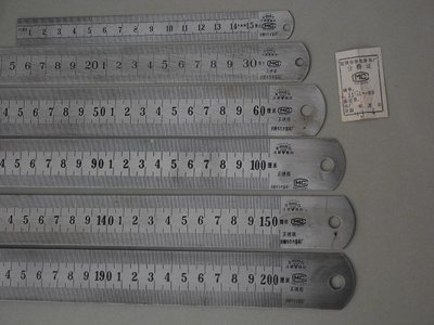 宝石牌不锈钢直尺1993年老货怀旧