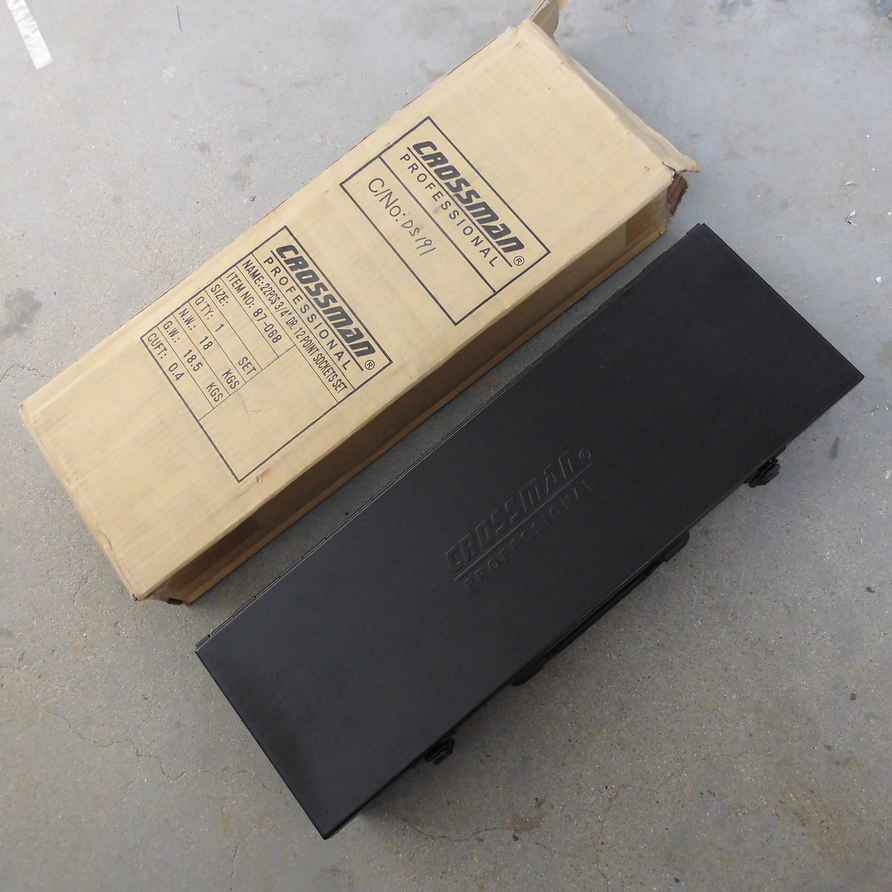 原装进口美国CROSSMAN十字牌大号工具箱扳手套筒五金工具收纳箱