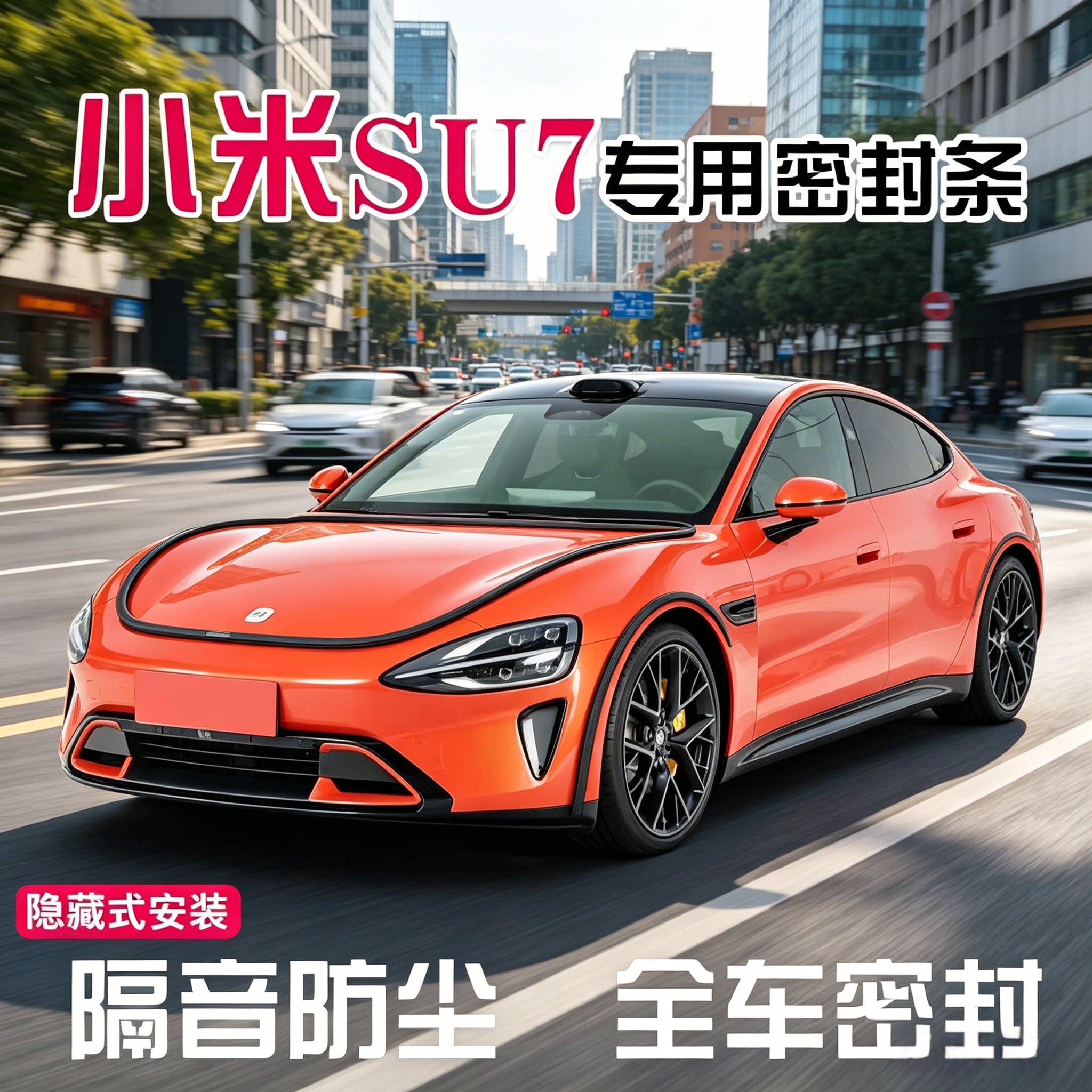 小米SU7专用全车汽车门隔音密封条缝隙降噪防尘胶条静音改装饰件