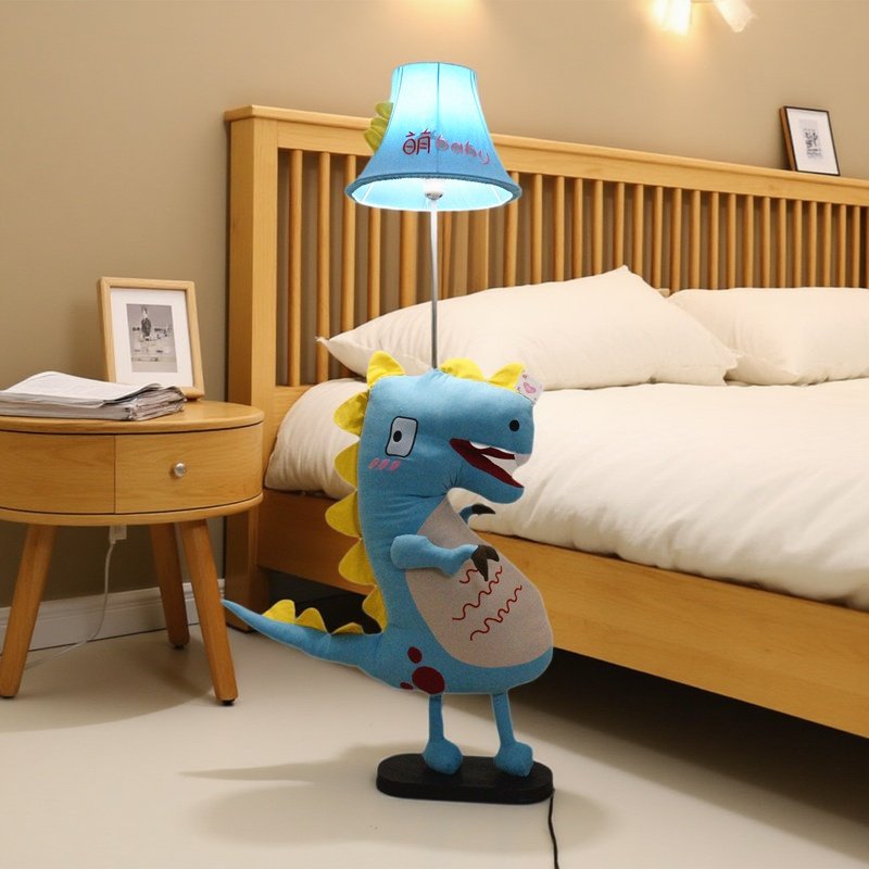 恐龙台灯卧室床头灯创意北欧温馨男女孩可爱卡通儿童房护眼落地灯