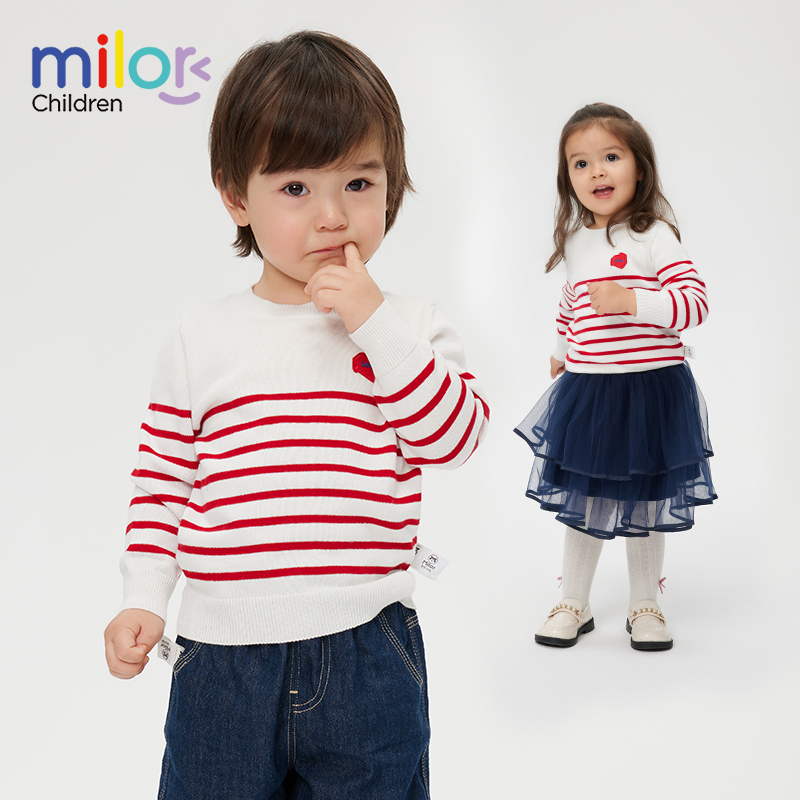 儿童条纹毛衣针织衫打底衫