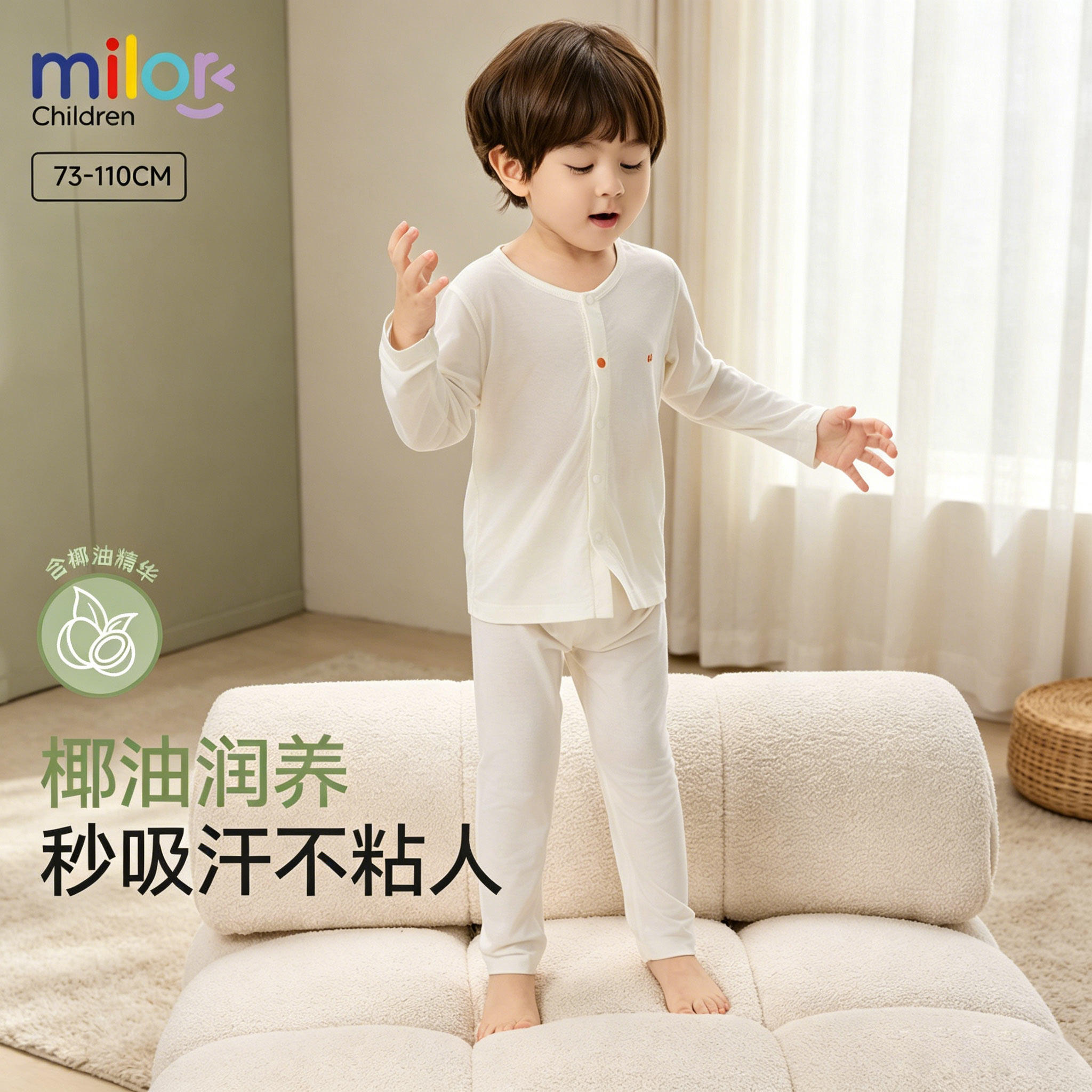 婴幼儿莫代尔内衣套装图片