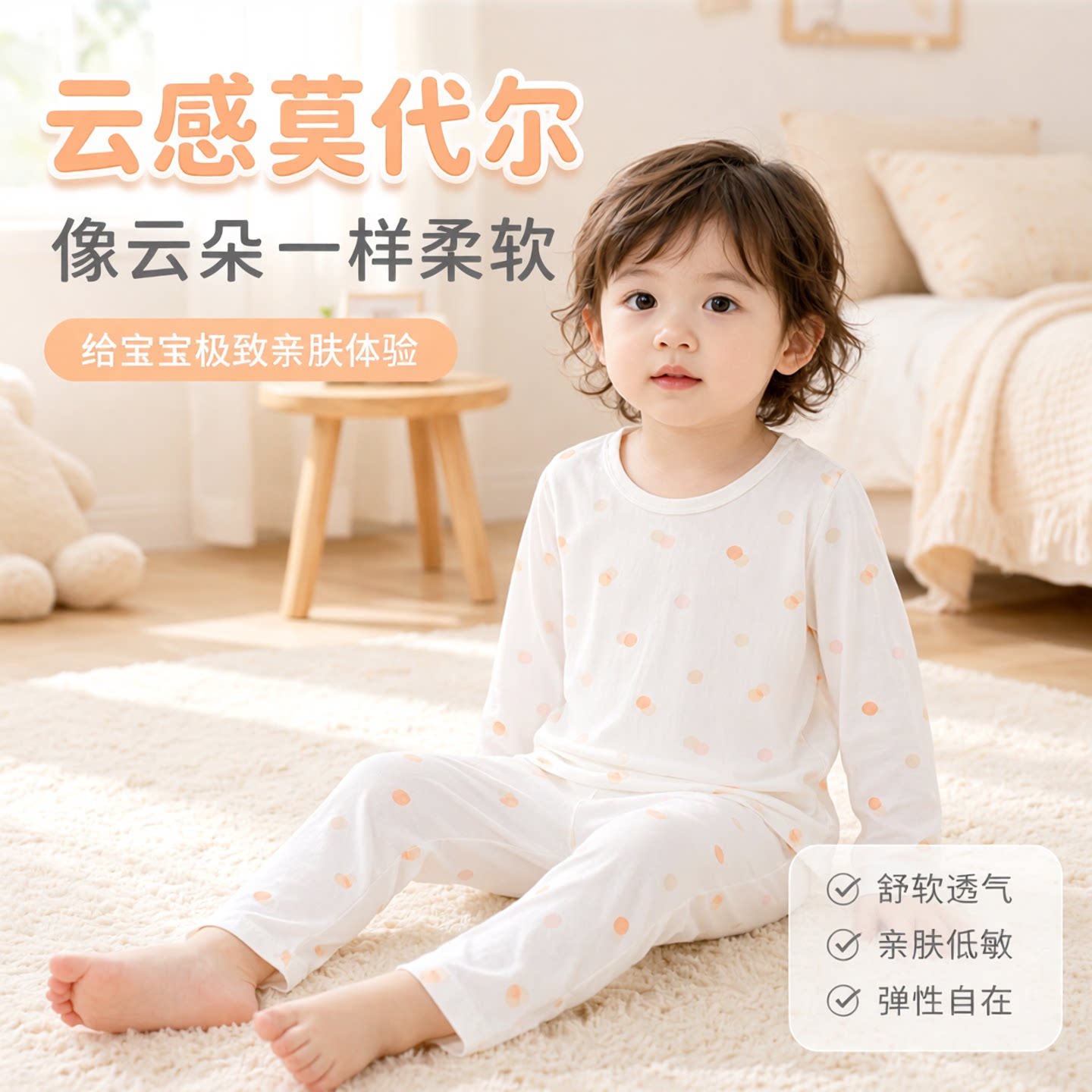 【清仓】宝宝莫代尔内衣套装春秋儿童印花秋衣秋裤男女童家居服