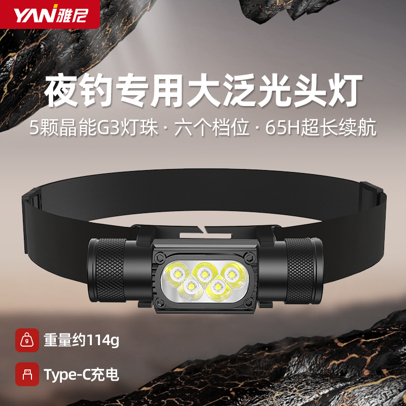雅尼强光头灯超亮登山