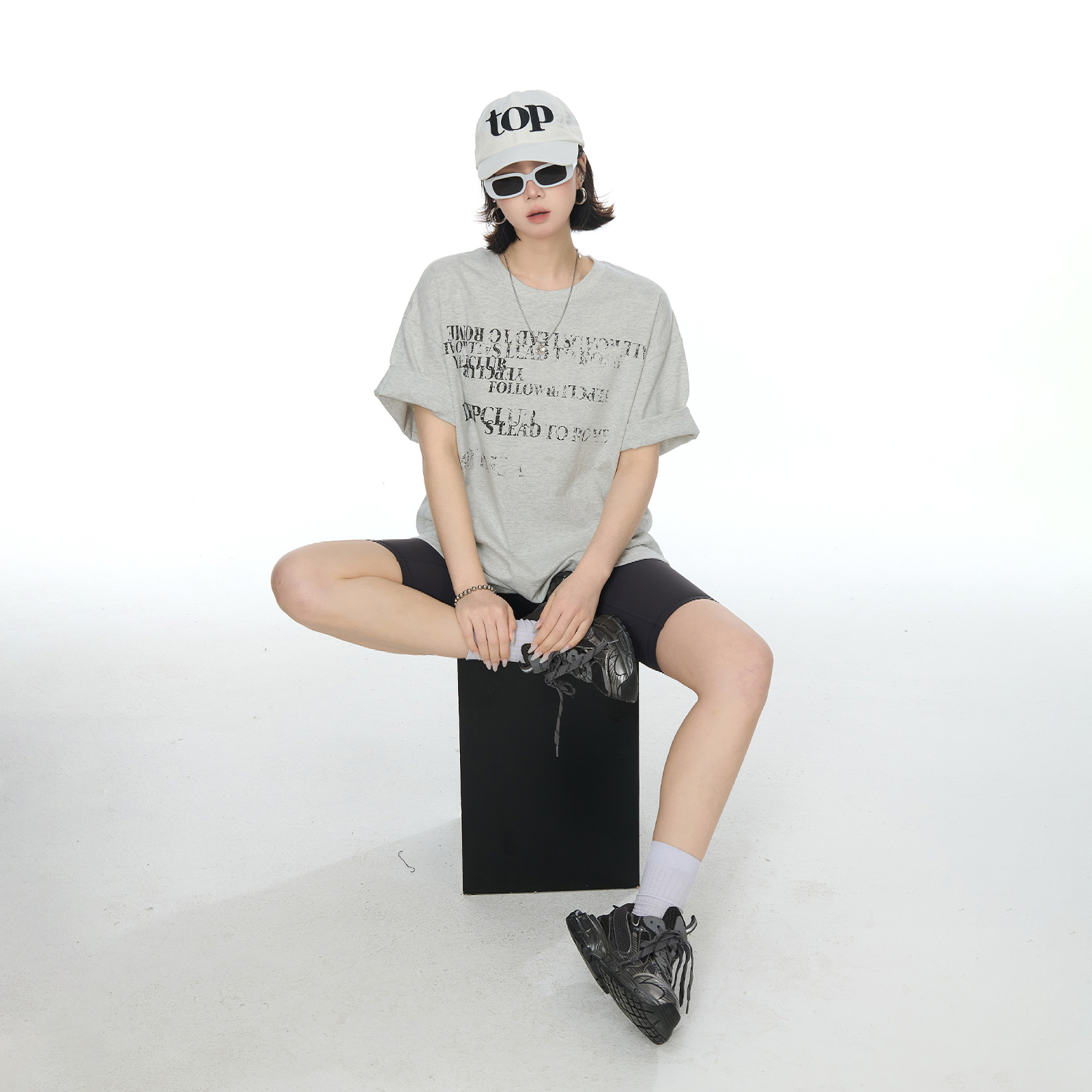 YEP2025夏季新款创意印花T恤男女同款宽松短袖ins风潮牌半袖上衣