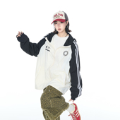 撞色连帽防晒衣男女同款 2025夏款 UPF50 宽松透气街头风运动上衣