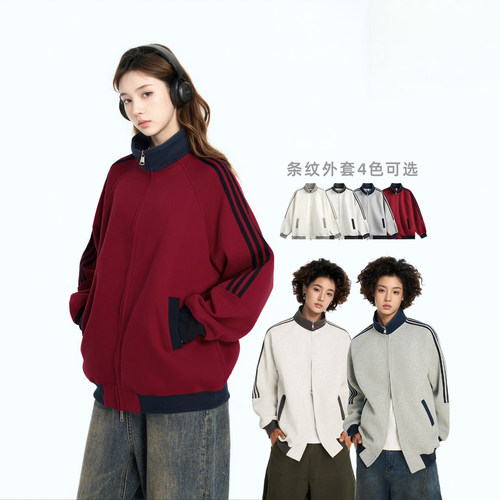 美式慵懒春秋卫衣女小个子运动棒球服拼接拉链开衫外套休闲上衣
