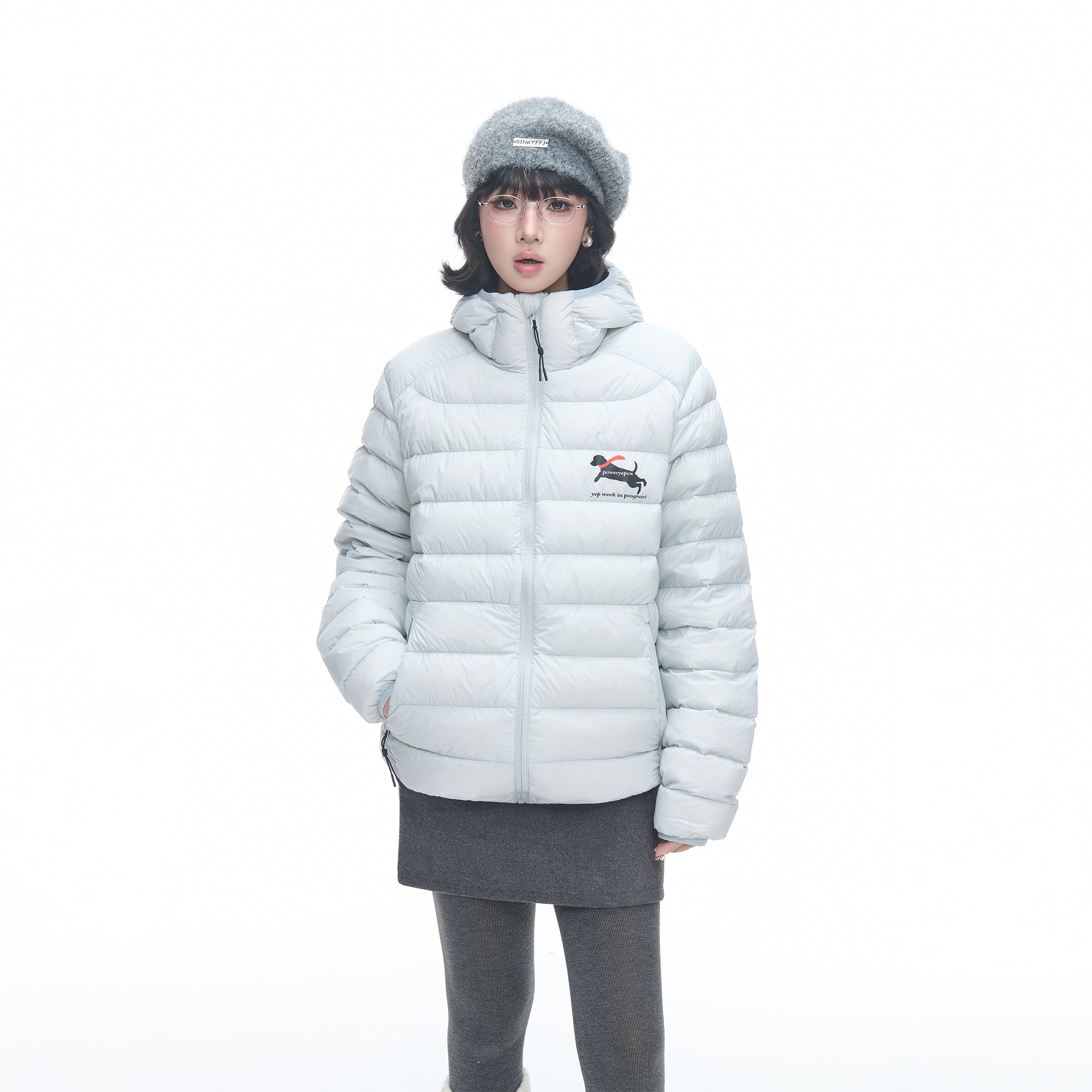 美式潮牌90白鸭绒连帽排骨羽绒服女冬季新款轻薄防寒保暖情侣外套