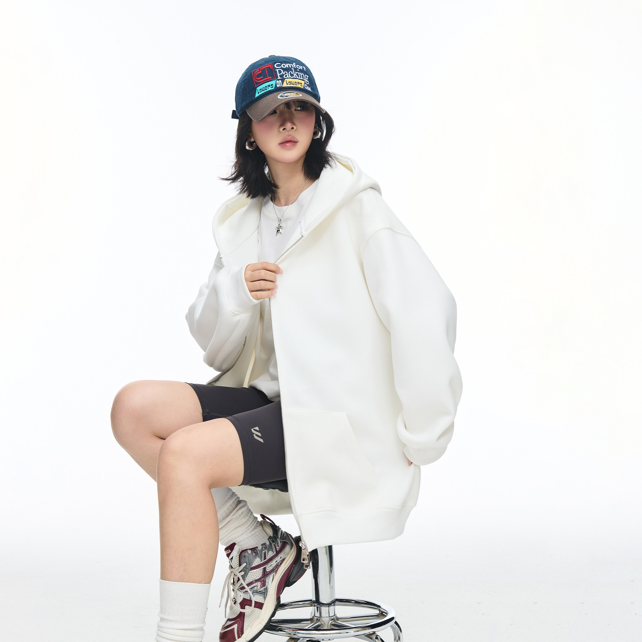 万能穿搭情侣连帽开衫卫衣白色宽松百搭男女春秋潮款外套宽松型,女装/女士精品,卫衣/绒衫,淘宝优惠券,粉丝福利购,淘宝优惠卷