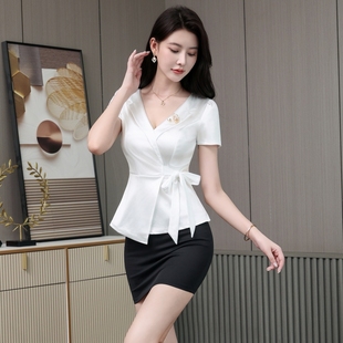 足疗店足浴技师工作服spa养生馆桑拿洗浴柔式 裙 按摩沐足气质套装