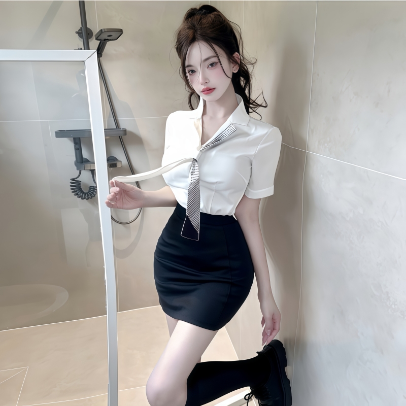 酒店前台KTV空姐性感制服裙spa养生洗浴按摩足疗足浴技师工作服女