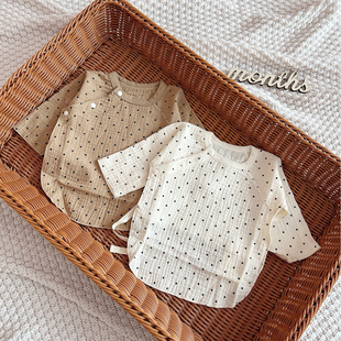 夏季 新生婴幼儿上衣夏天薄款 纱布衣服52码 宝宝长袖 纯棉半背衣 短袖