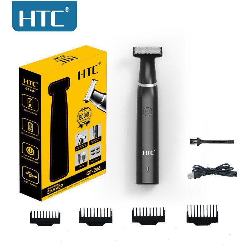HTC双面刀片式刮胡须新款充电式剃毛器电动剃须刀全身水洗脱毛器