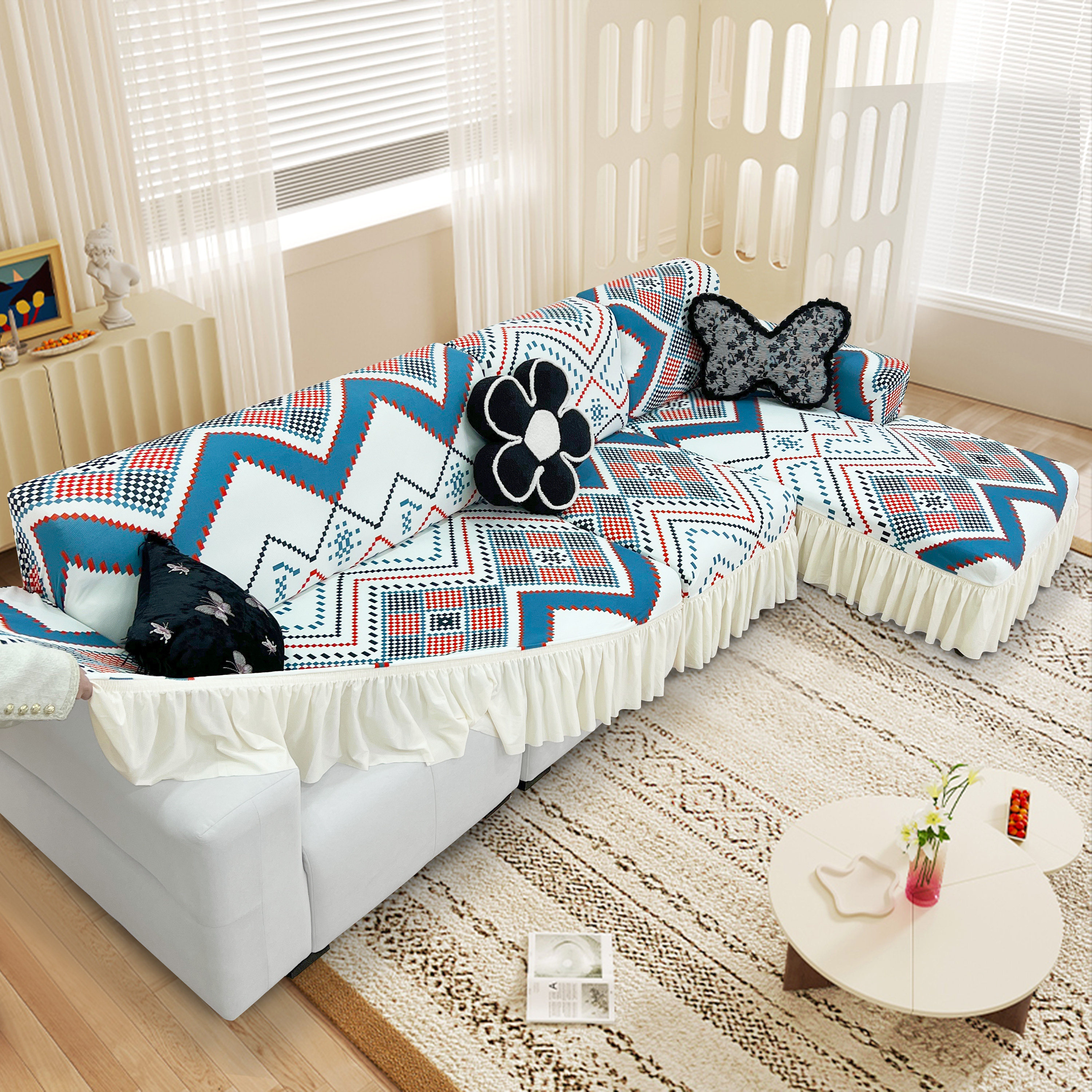 高级感夏季沙发套罩四季通用三座一贵妃全包卍能沙发保护套专用布