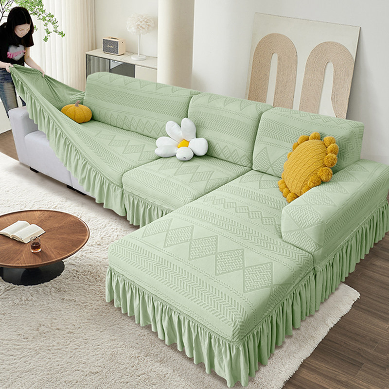 夏季新款沙发套罩全包一体式防滑卍能套高级感三位一贵妃盖布巾