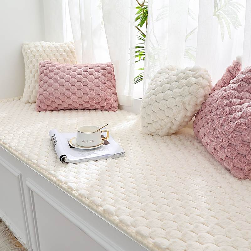 主卧飘窗垫飘窗棉垫小阳台垫子加厚毛绒坐垫公主房间装饰窗台垫子